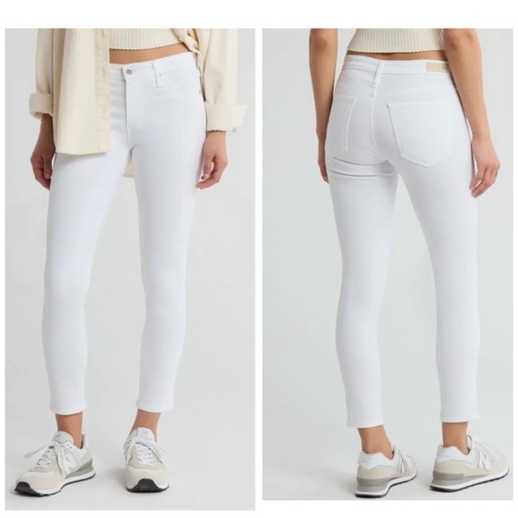 AG Abbey Ankle White Crop Petite Mid-Rise Super Skinny Ankle Jeans Size 26P - Picture 13 of 13